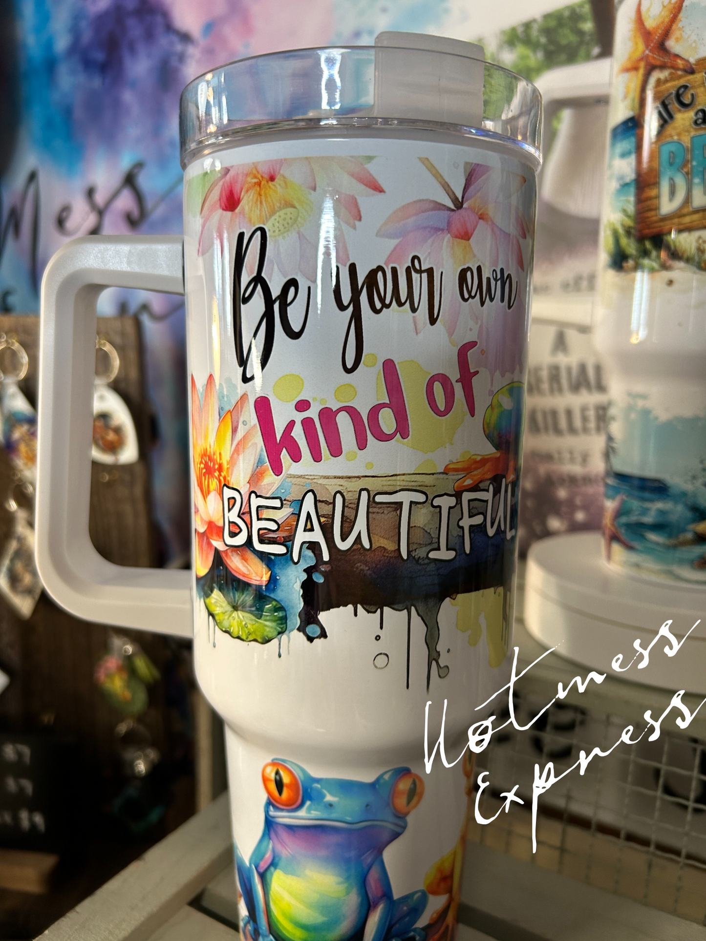 Be Your Own Kind of Beautiful Frog 40oz Handle tumblers - made to order