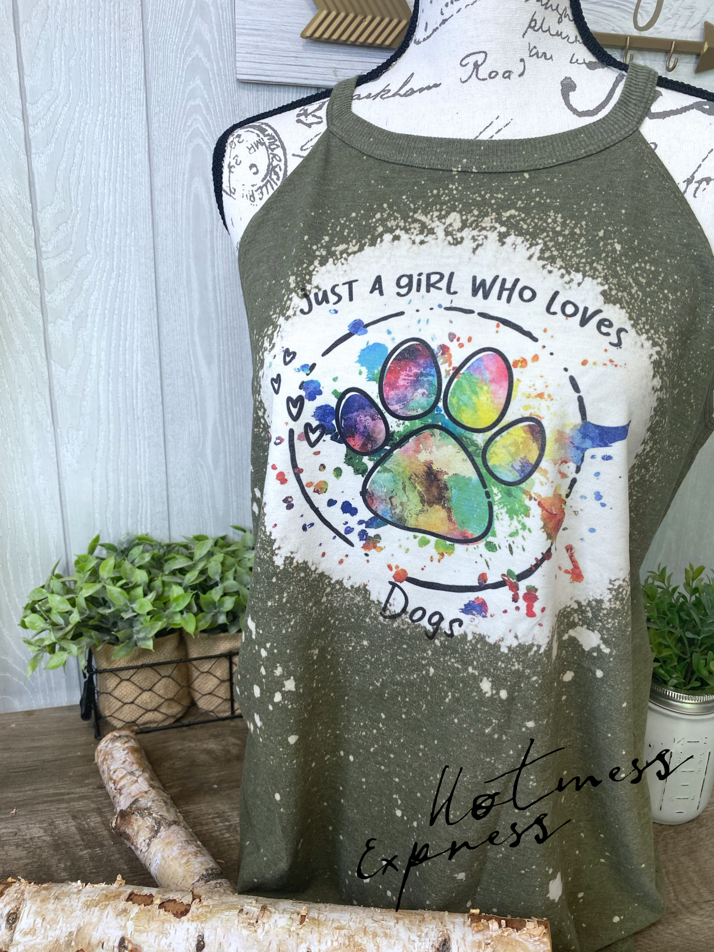 Just a Girl Who Loves Dogs Graphic Rocker Tank