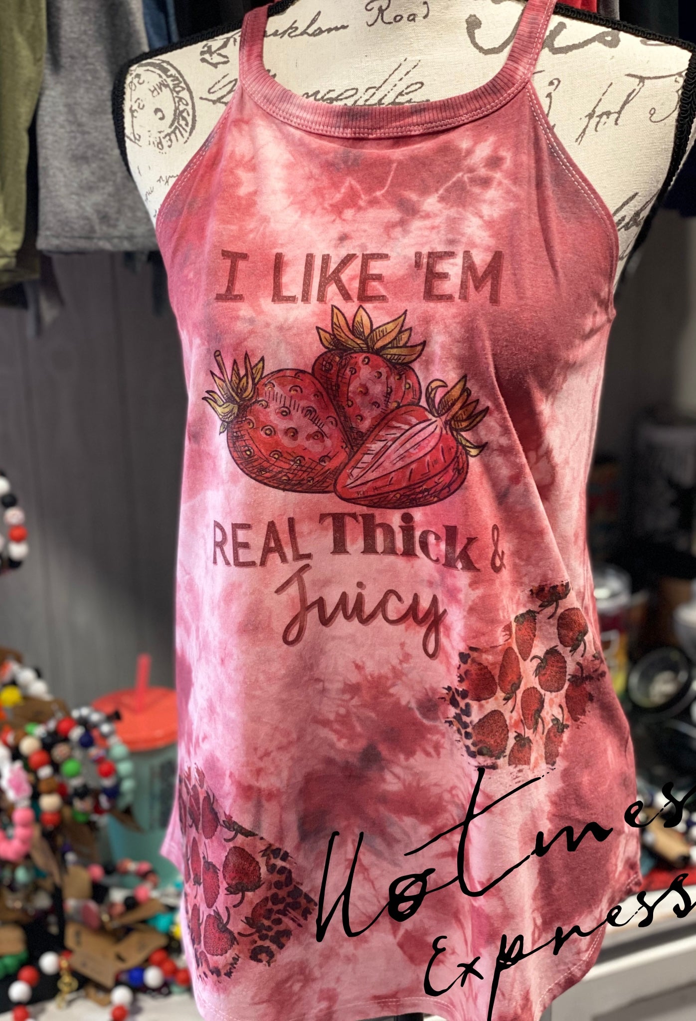 I Like Em Real Thick and Juicy Graphic Rocker Tank