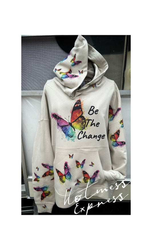 Be The Change Butterfly Graphic Hoodie