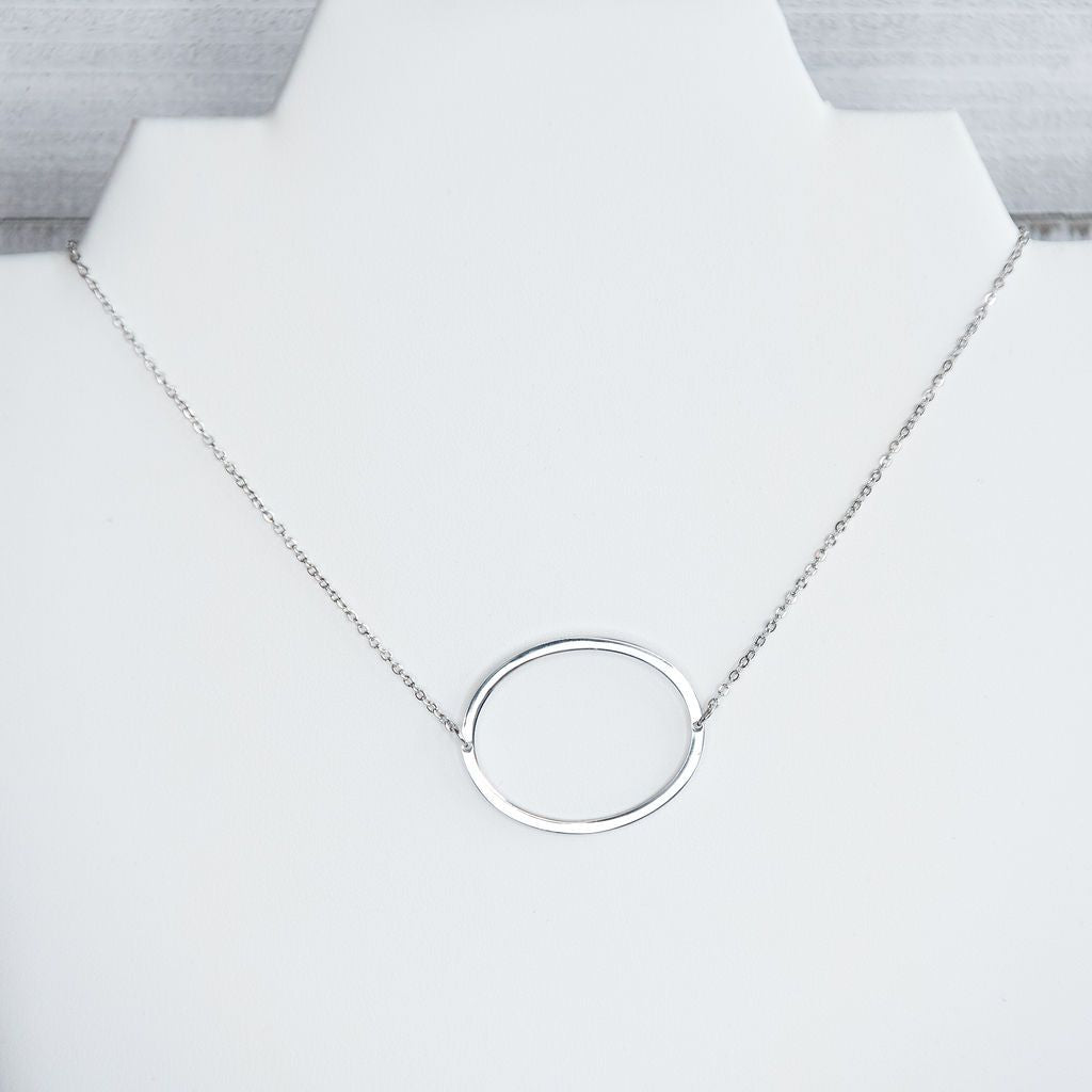 Large Letter / Initial Necklace In Silver