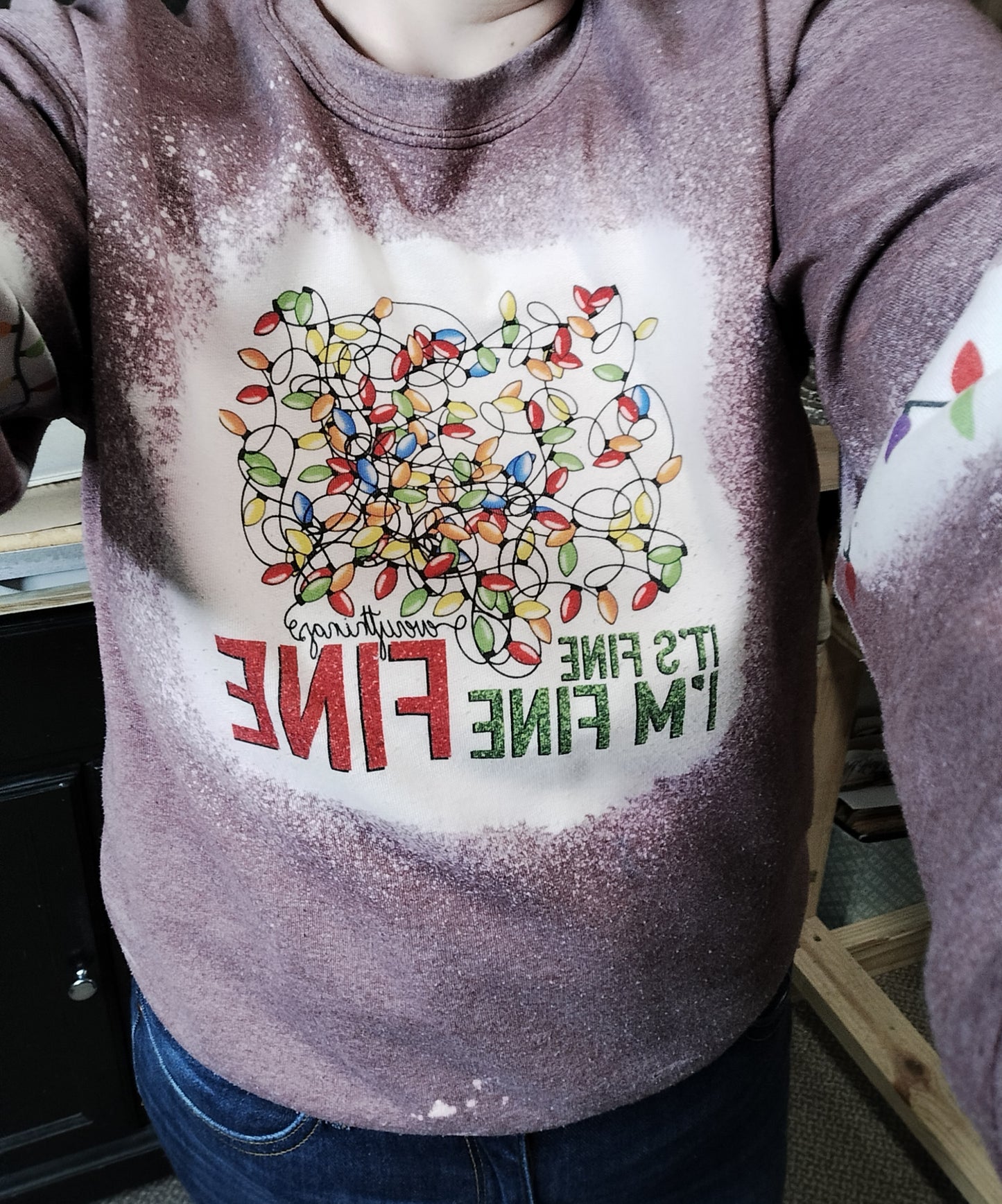 It's Fine I'm fine everything is fine Holiday Graphic Crewneck Sweatshirt