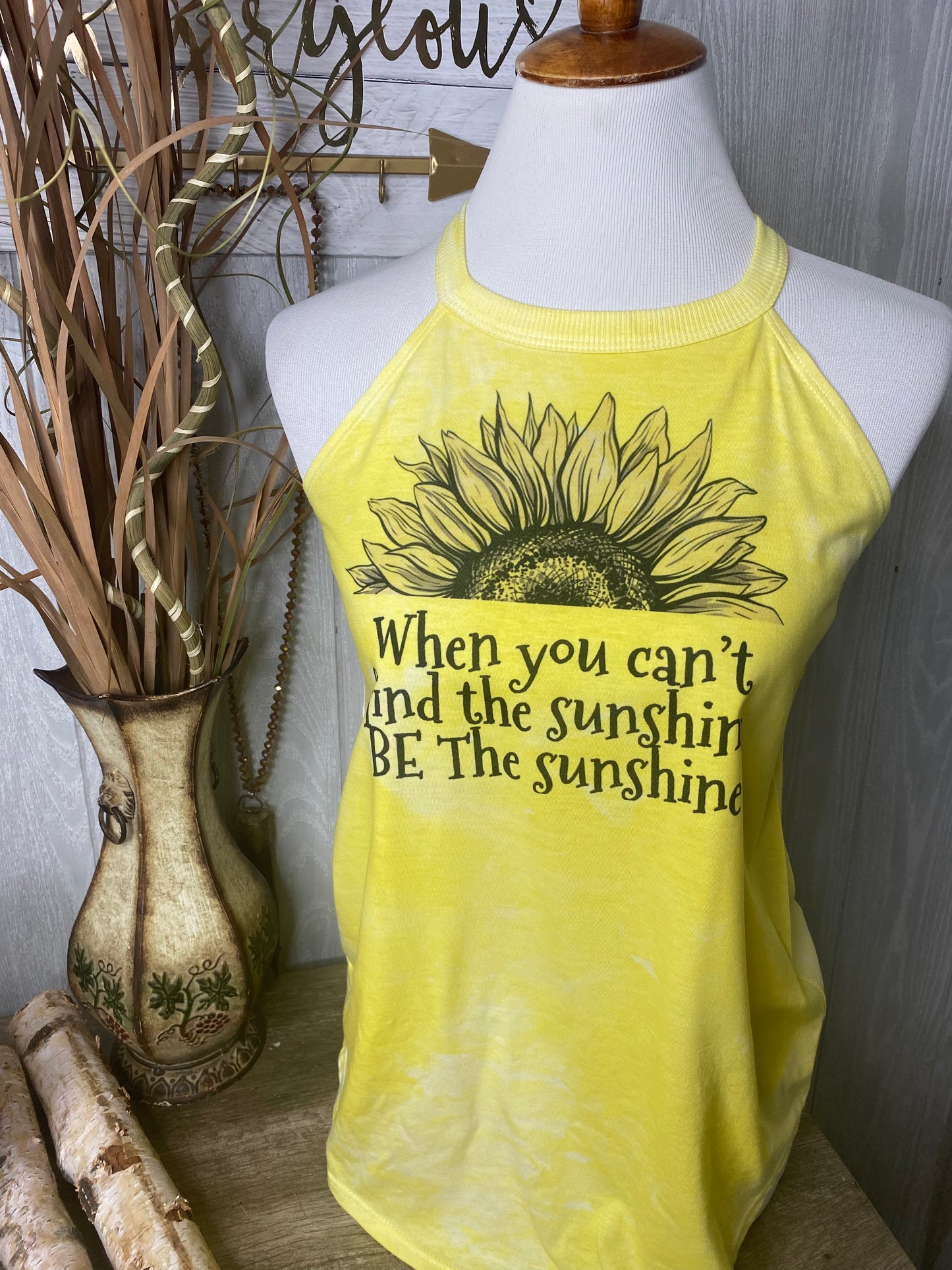 When you can’t find the sunshine be the sunshine Graphic Rocker Tank