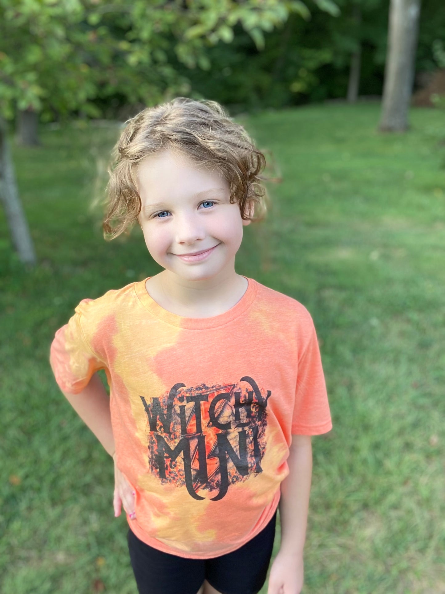 Witchy Mama Witchy Mini Graphic Tee Bleached Tie Dye