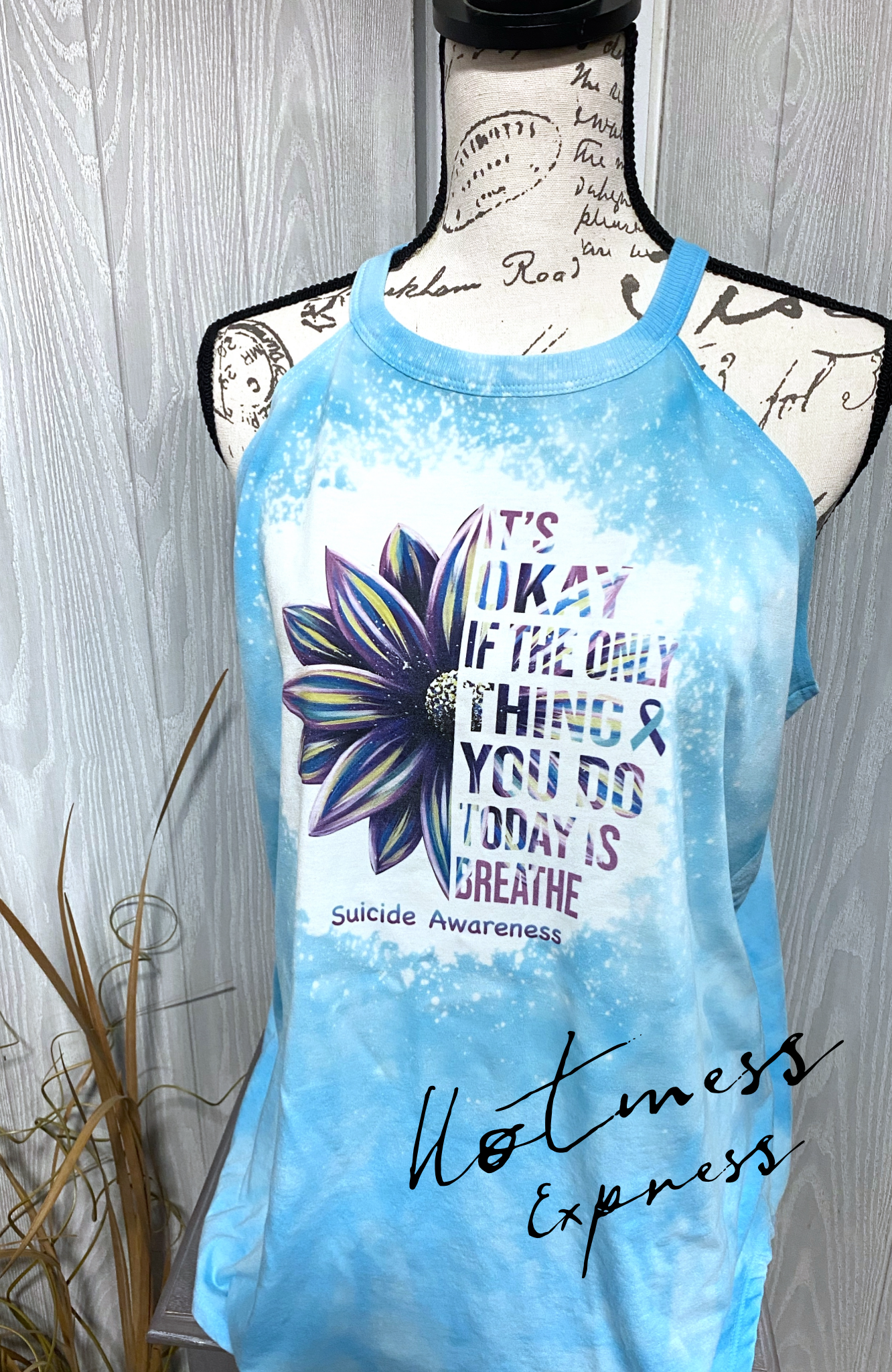 It’s okay if the Only Thing You Did Today Was Breathe Suicide awareness Graphic Rocker Tank