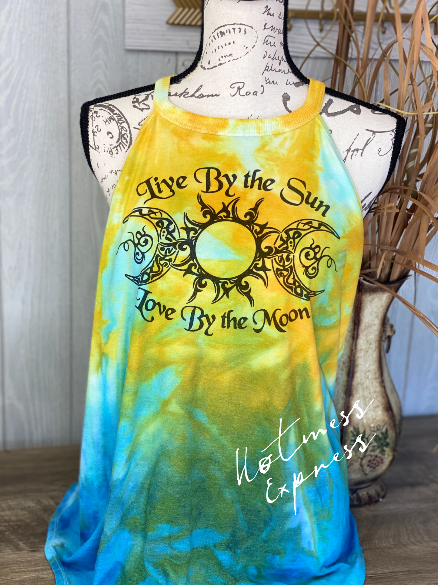 Live by the Sun Love by the Moon Graphic Rocker Tank