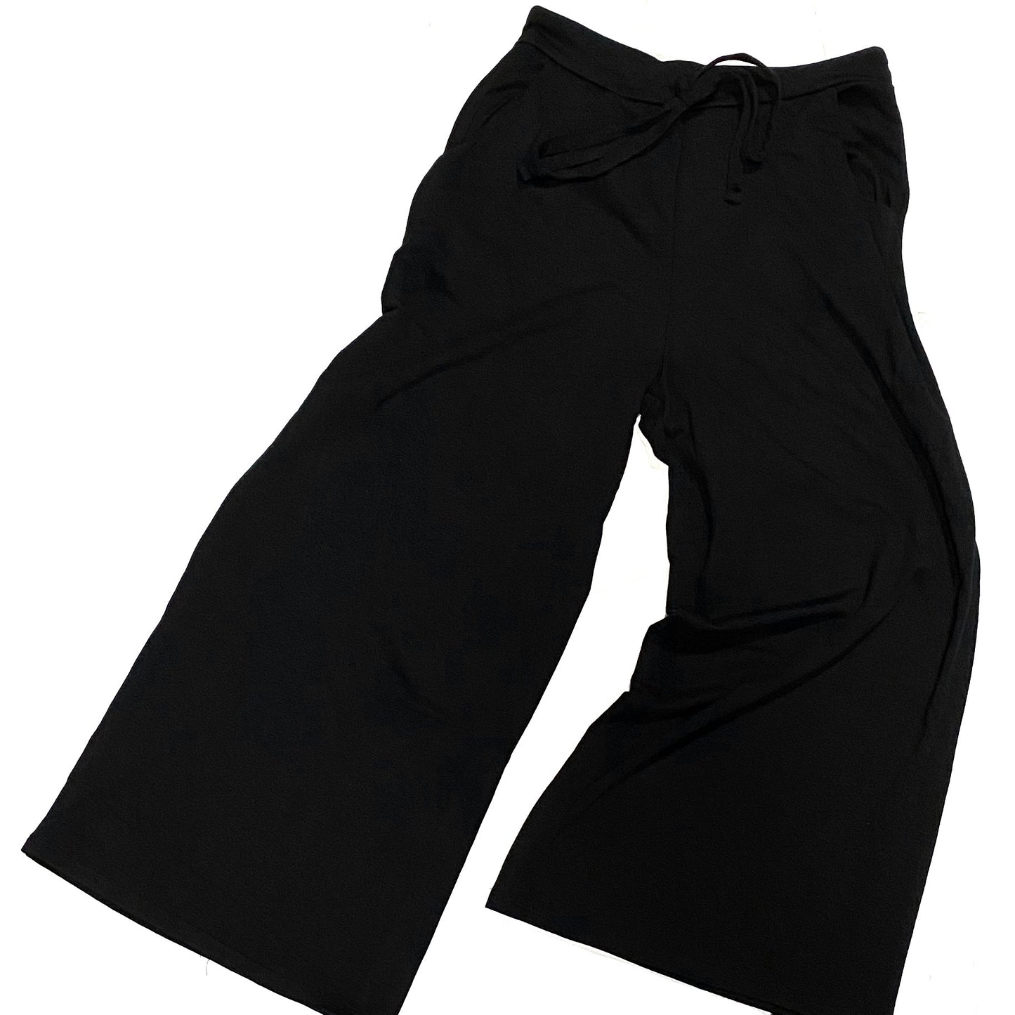 Solid Black Palazzo Pants with Pockets