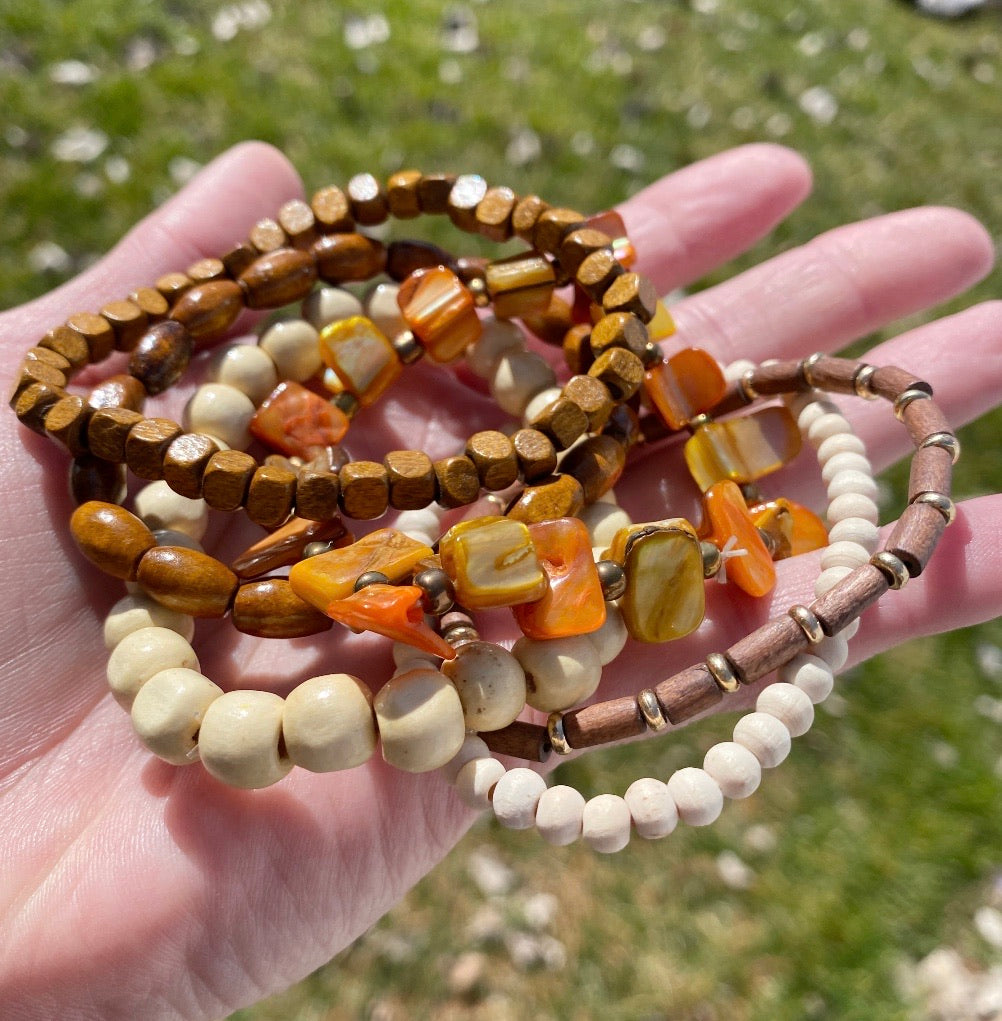Amber Stone multi Bracelet Set
