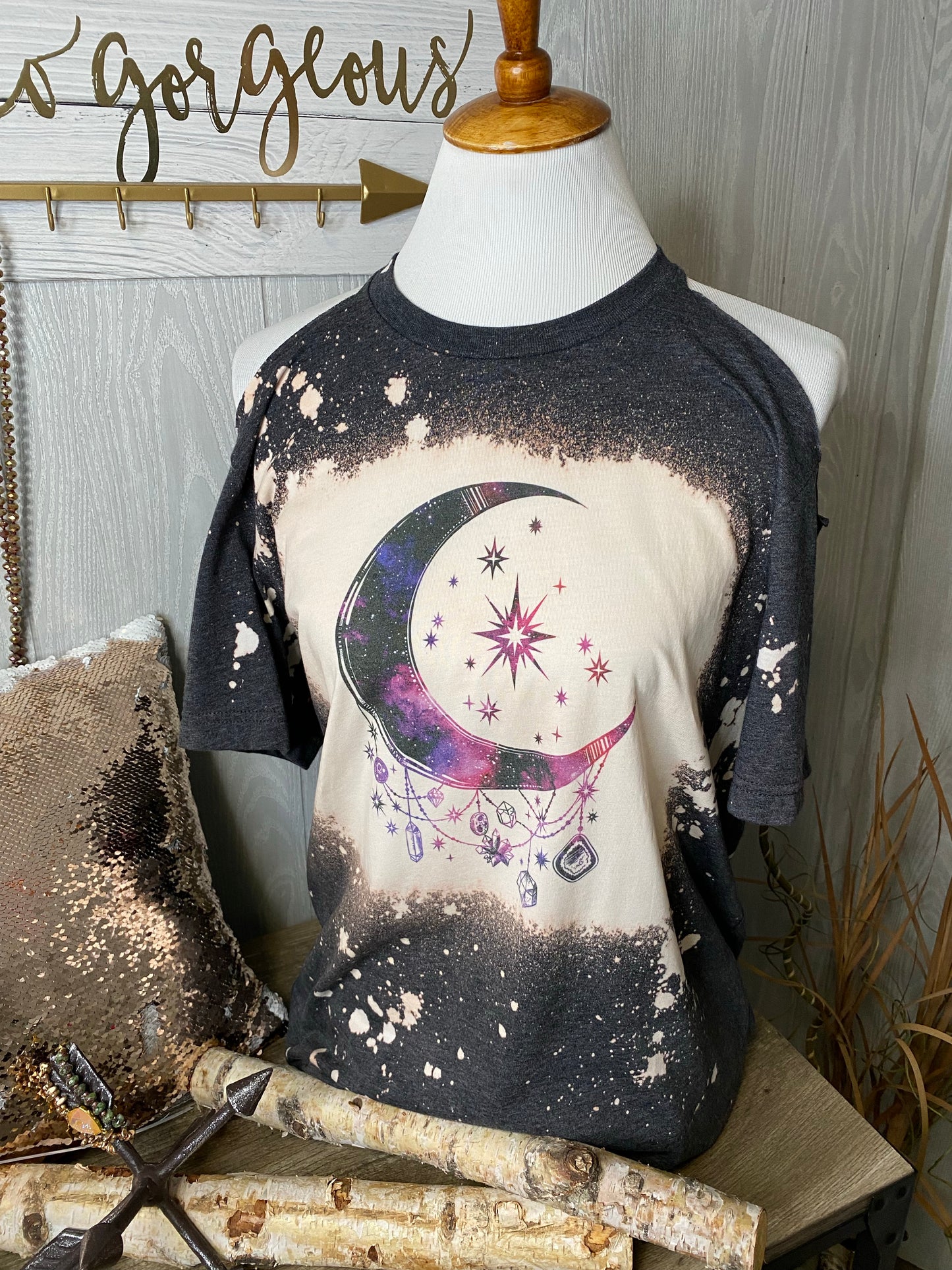 Crystal’s at Moonlight Cold Shoulder Graphic Tee