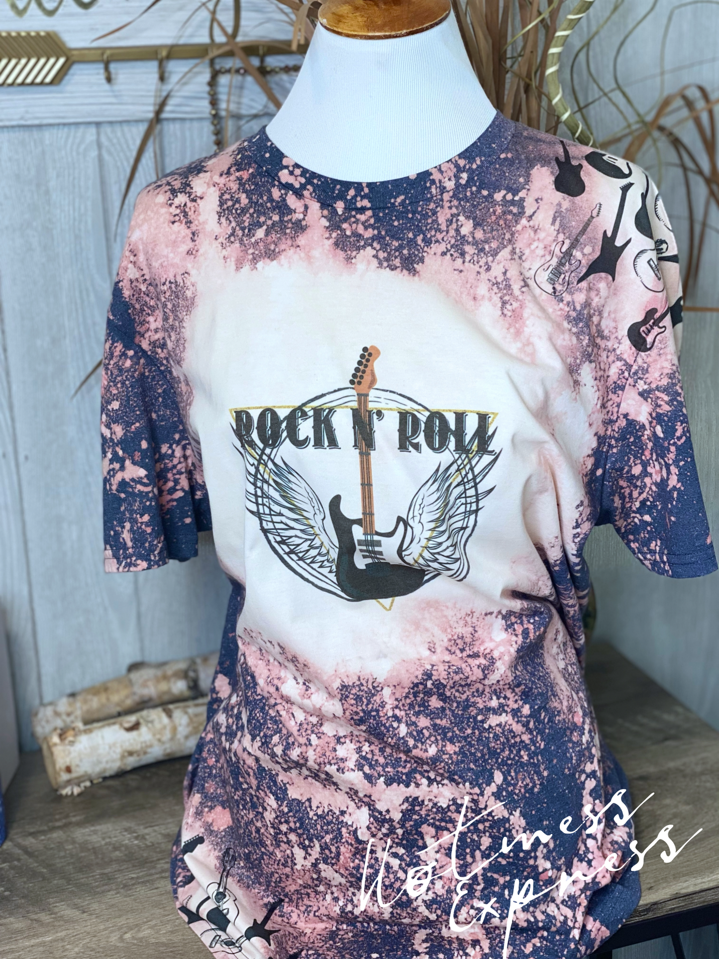Rock & Roll Graphic Bleached Tee