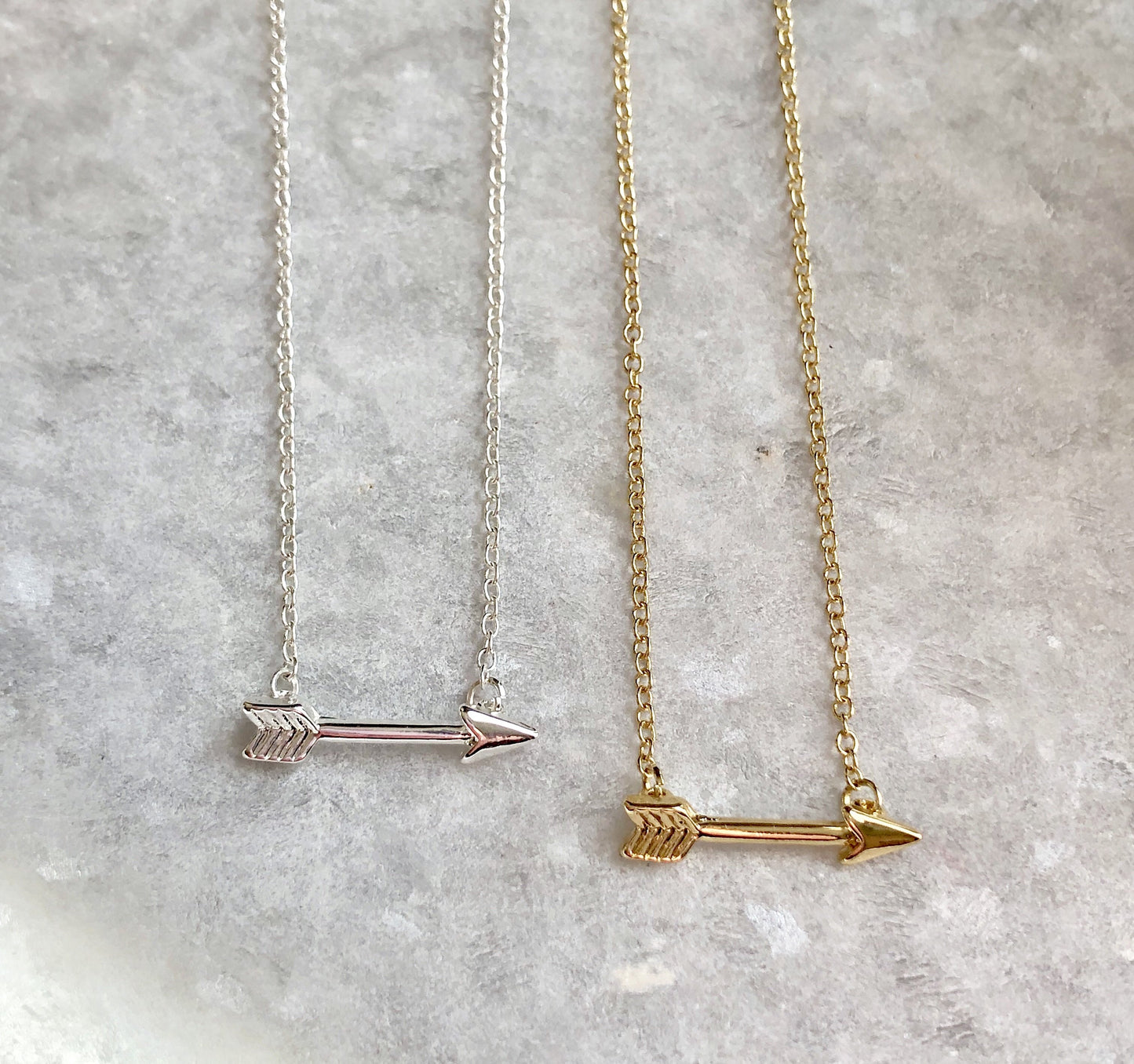 Arrow Necklace: available in silver, gold, and rose gold.