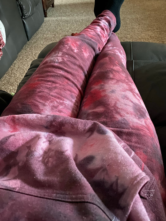 Hand Dyed HME Joggers Red & Black coordinates with Attempted Murder Hoodie