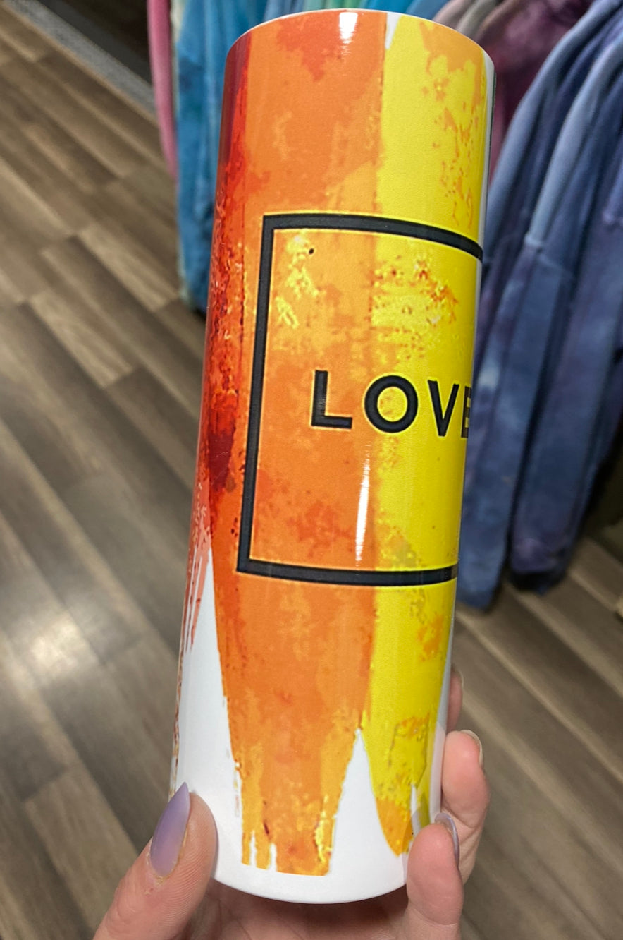 Love Wins Sub with duo lid Skinny Tumbler