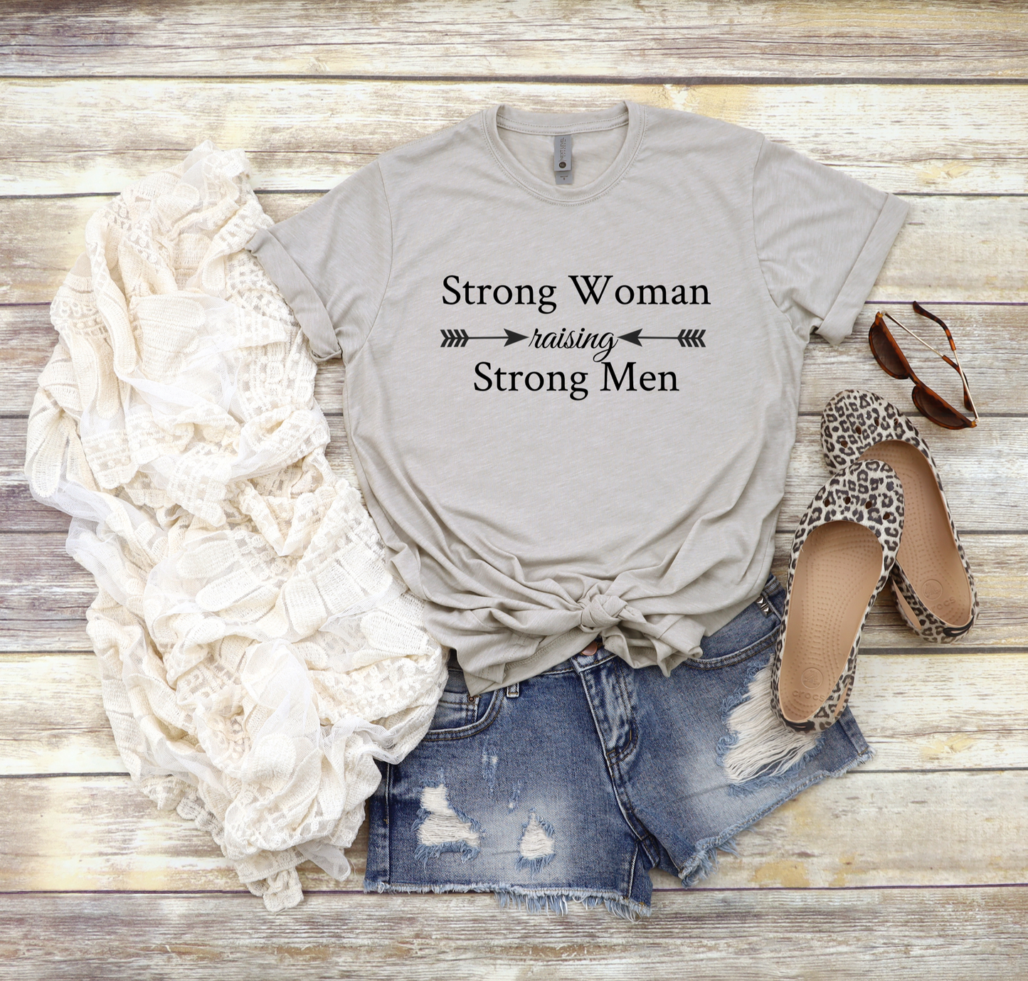 Strong Woman Raising Strong Men Graphic Tee