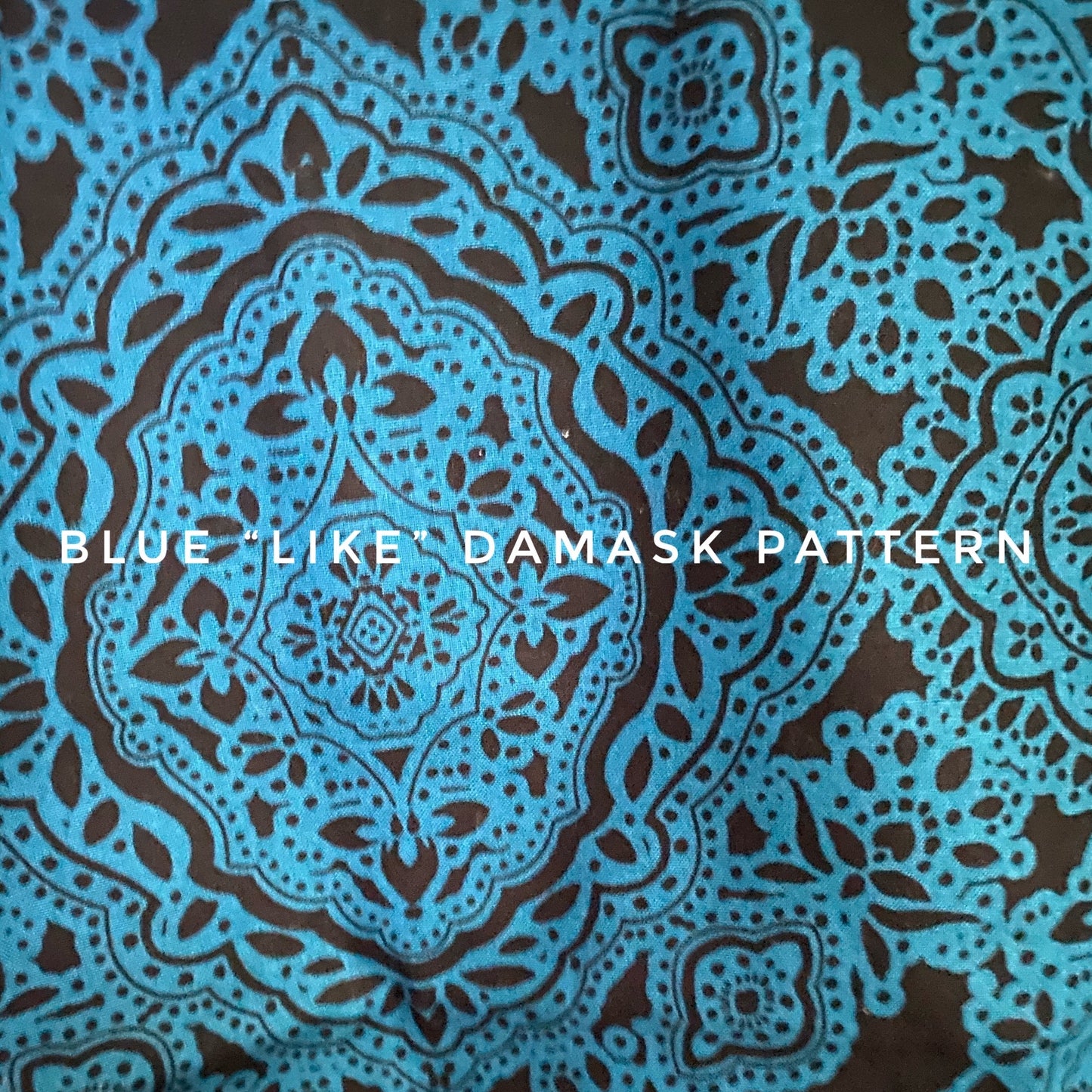 Blue “Damask-like” pattern Double Layer Face Mask