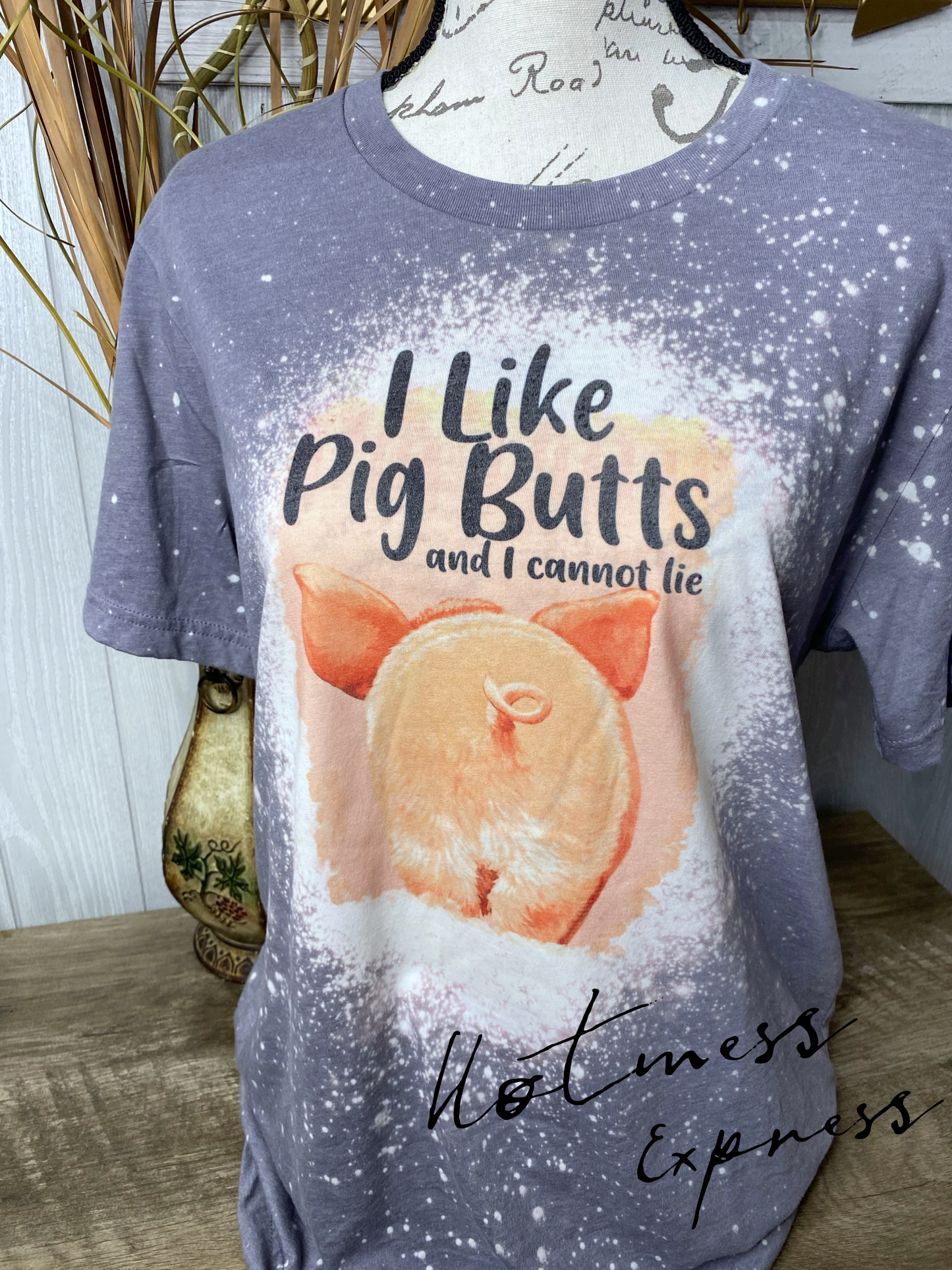 I Like Pig Butts and I cannot Lie Graphic Tee Bleached