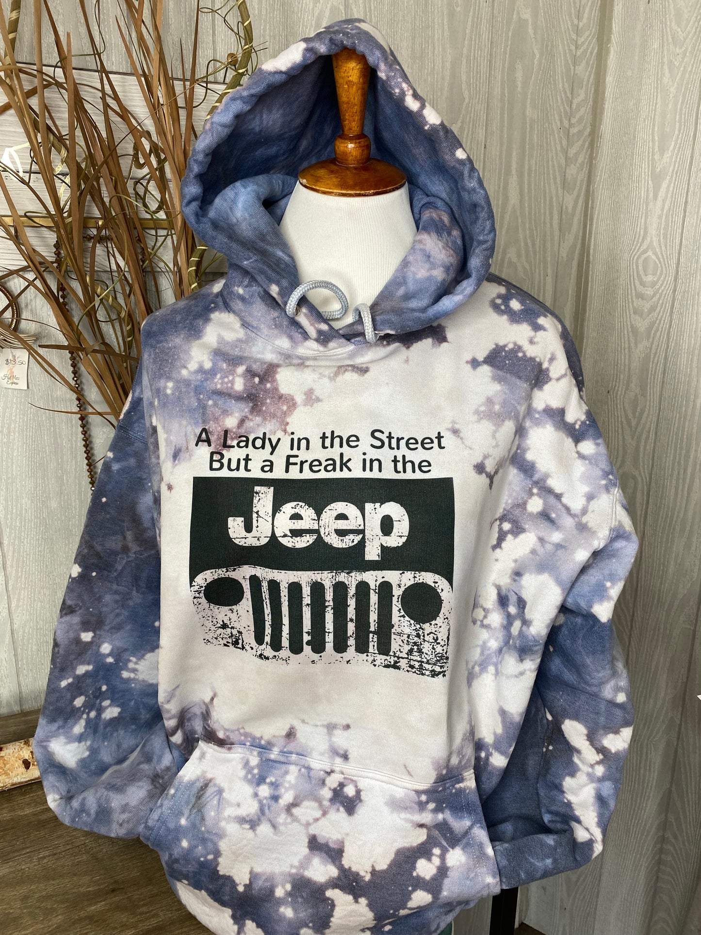 A Lady in the Streets but a Freak Graphic Bleached Hoodie
