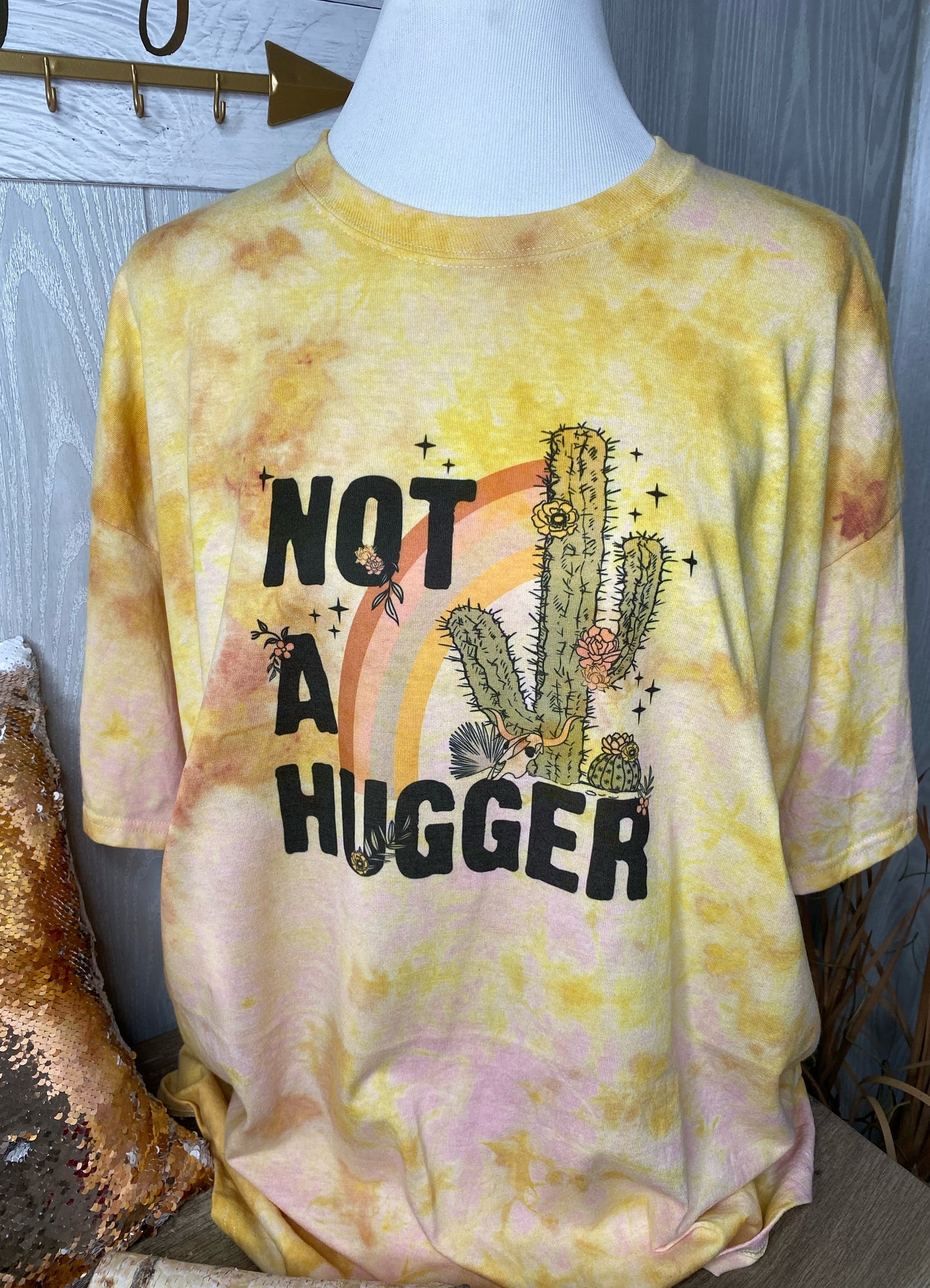 Not A Hugger Hand Dyed Graphic Tee