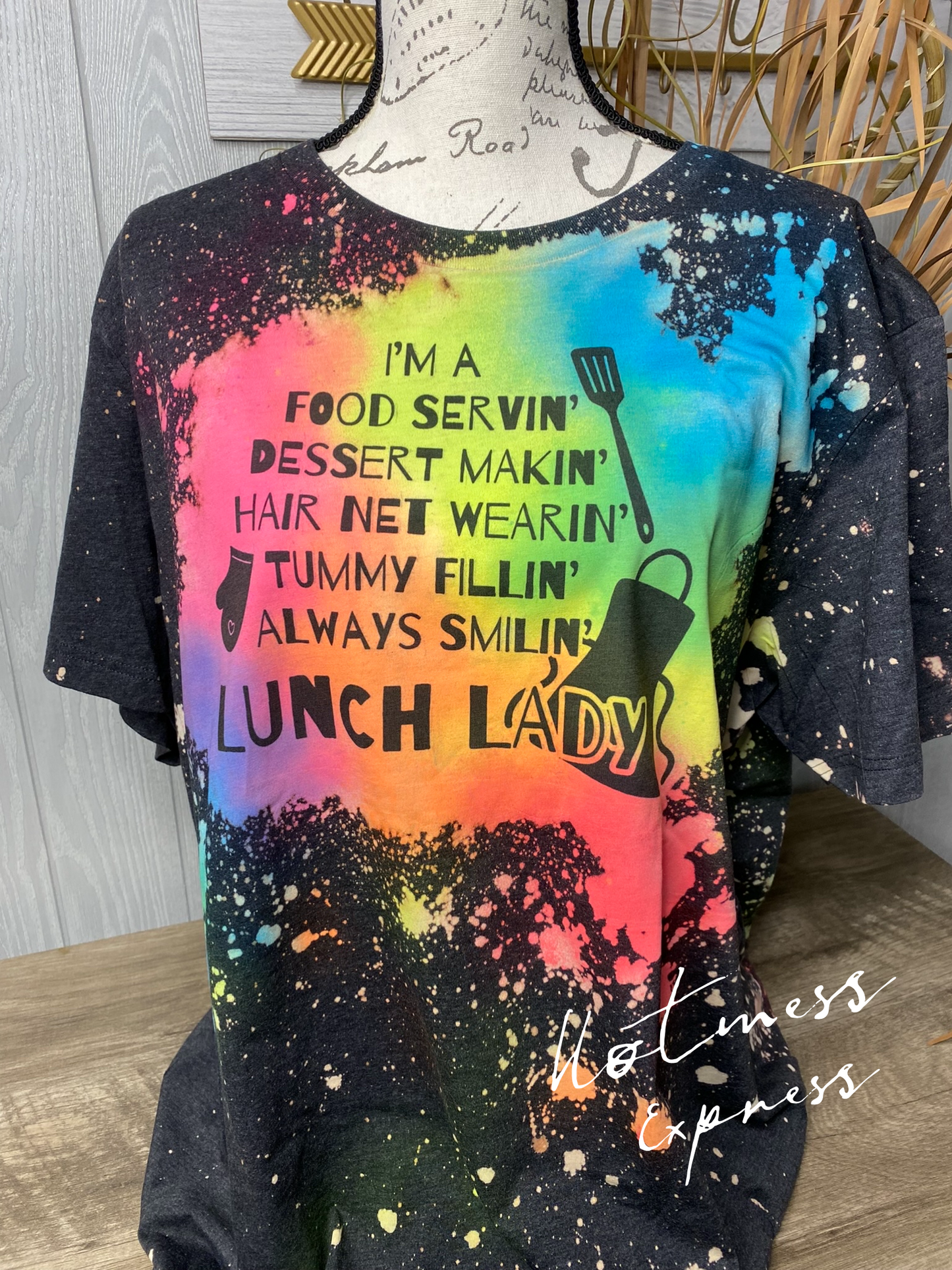Lunch Lady Neon Dyed Graphic Tee