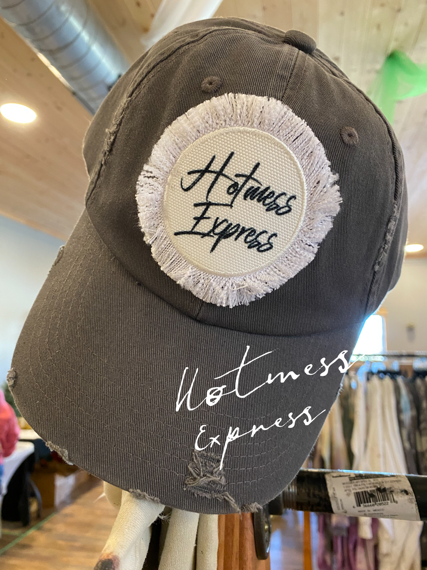 Hotmess Express Distressed Ball Cap NON Ponytail hats