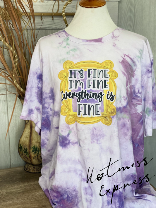 It’s Fine I’m Fine Everything Is Fine Graphic Tee Bleached