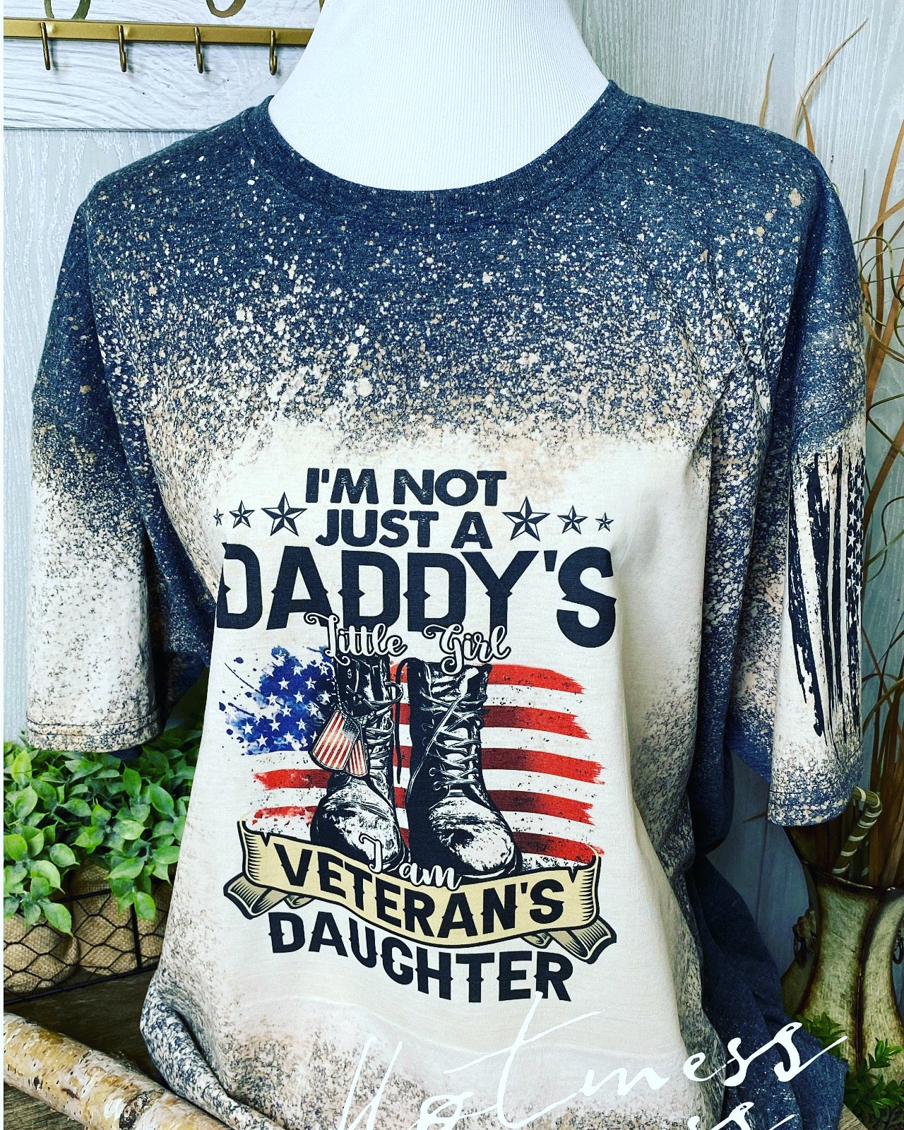 Veteran’s Daughter Daddy’s Little Girl Graphic Tee Bleached