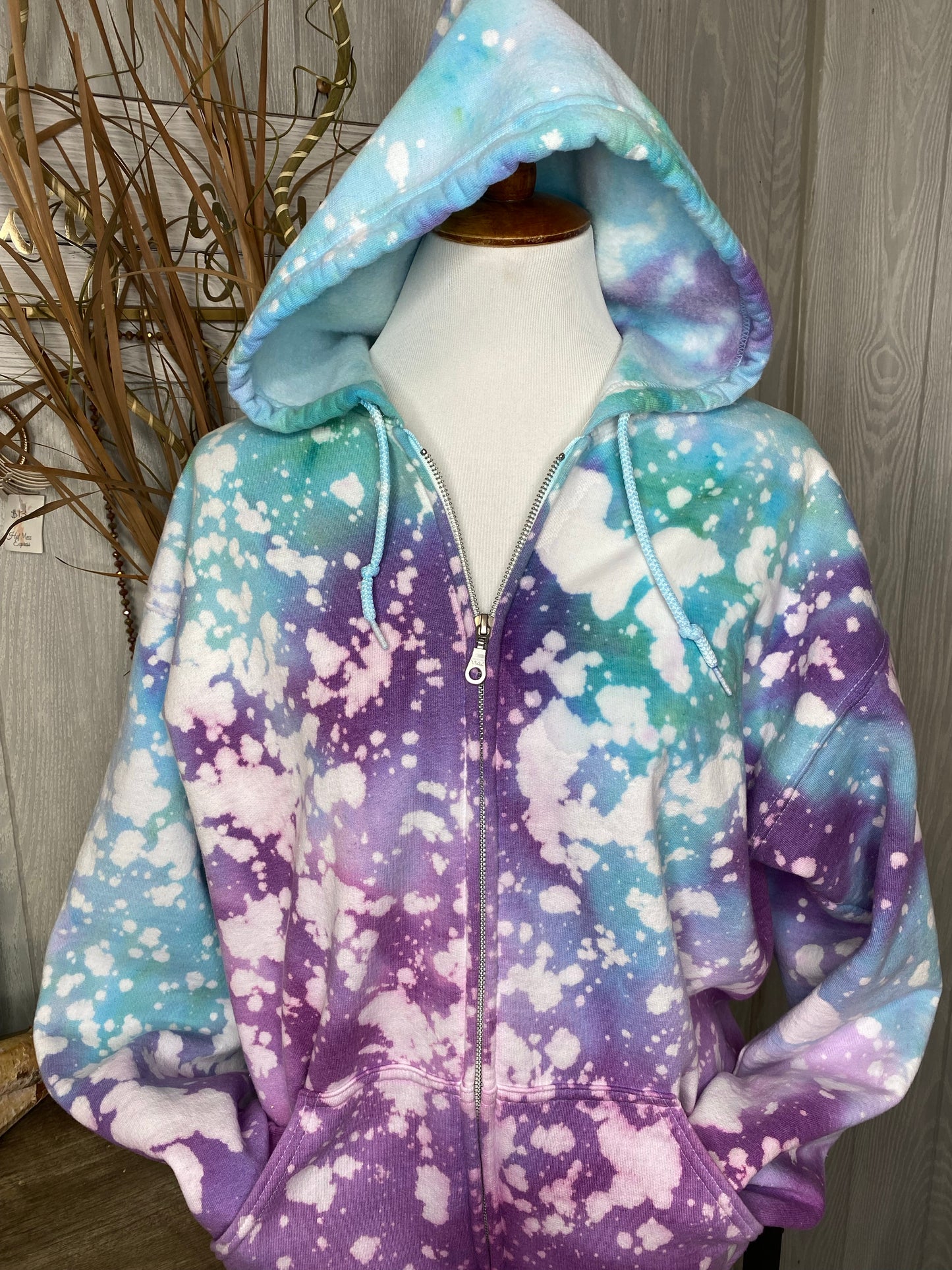 Full Zippered Hand Dyed Hoodie