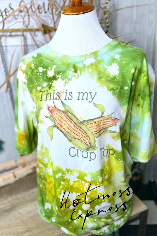 AN HME Exclusive!! Our “Crop Top” 🌽(but not really😜)  Graphic Tee Bleached