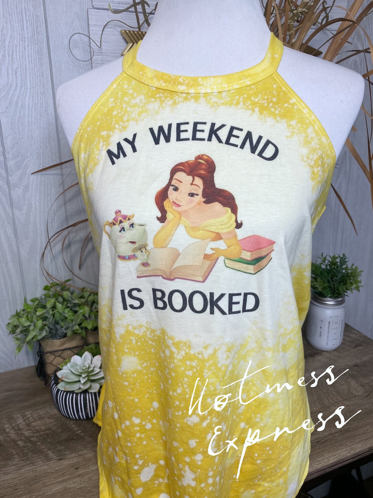 My Weekend Is Booked Graphic Rocker Tank