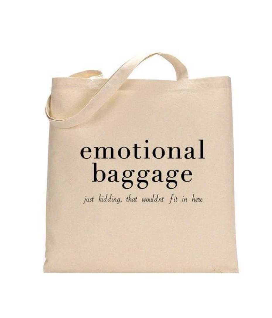Emotional Baggage Heavy Duty Canvas Tote Bags with Inner Pocket and 28" Long Handles  Canvas Tote Bag