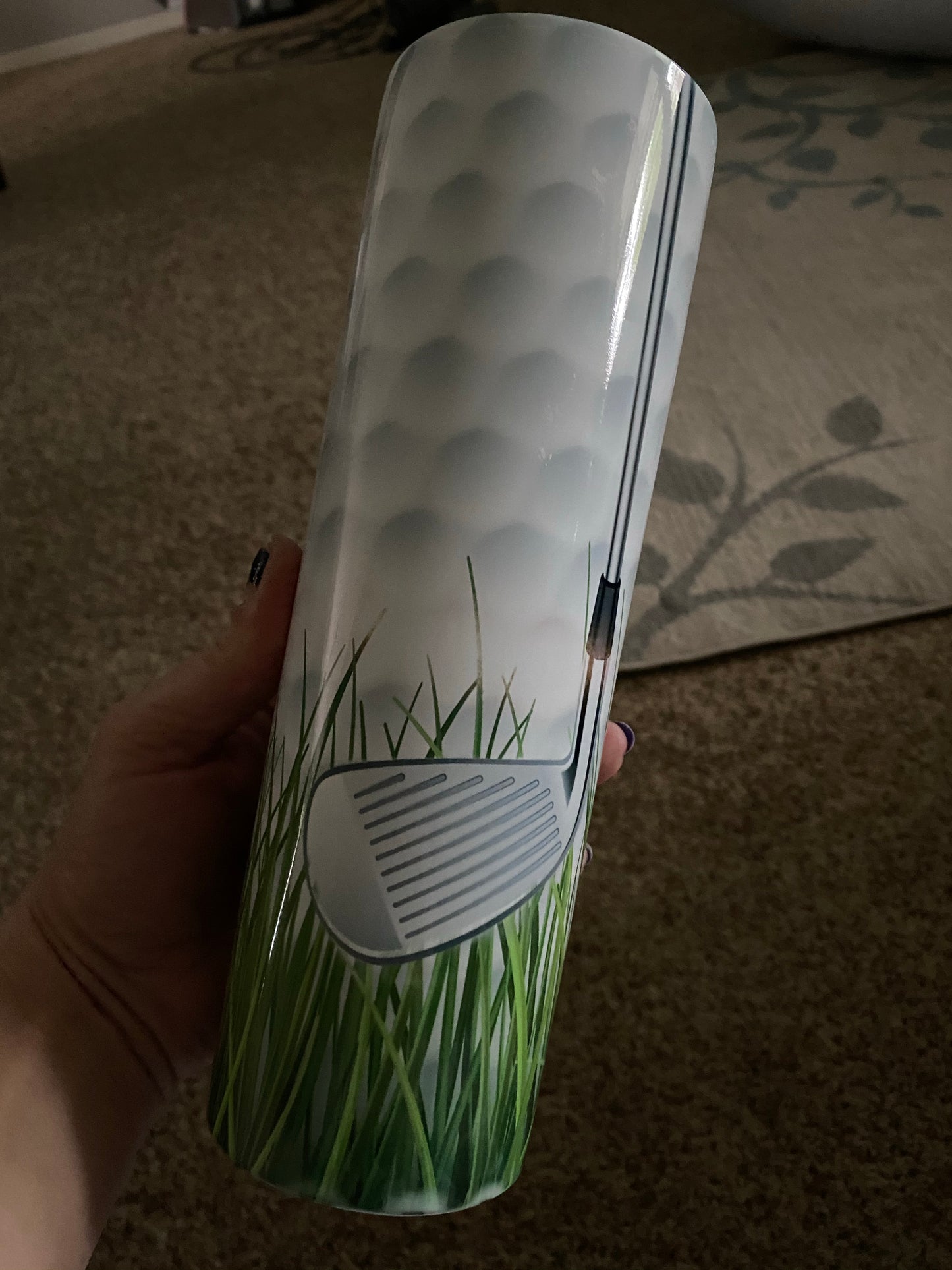 Golf Club & Ball with Name skinny tumblers - made to order Spring Drop