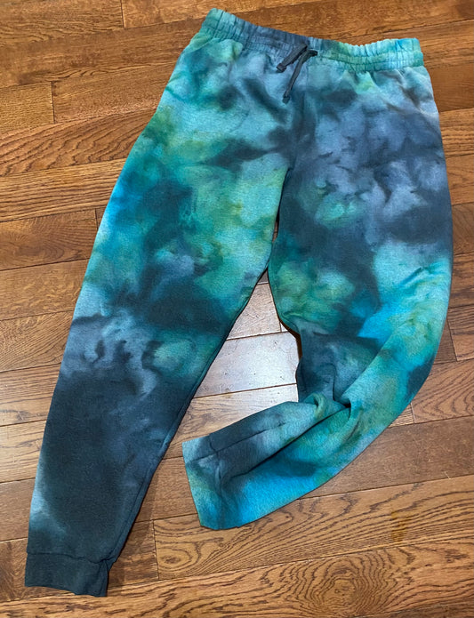 Hand Dyed HME Joggers Teal & Black
