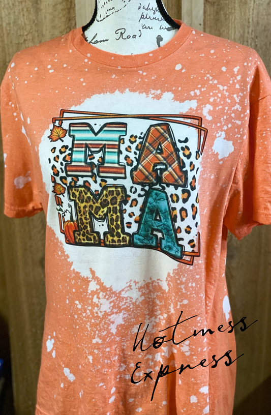 Mama Fall Graphic Tee Bleached