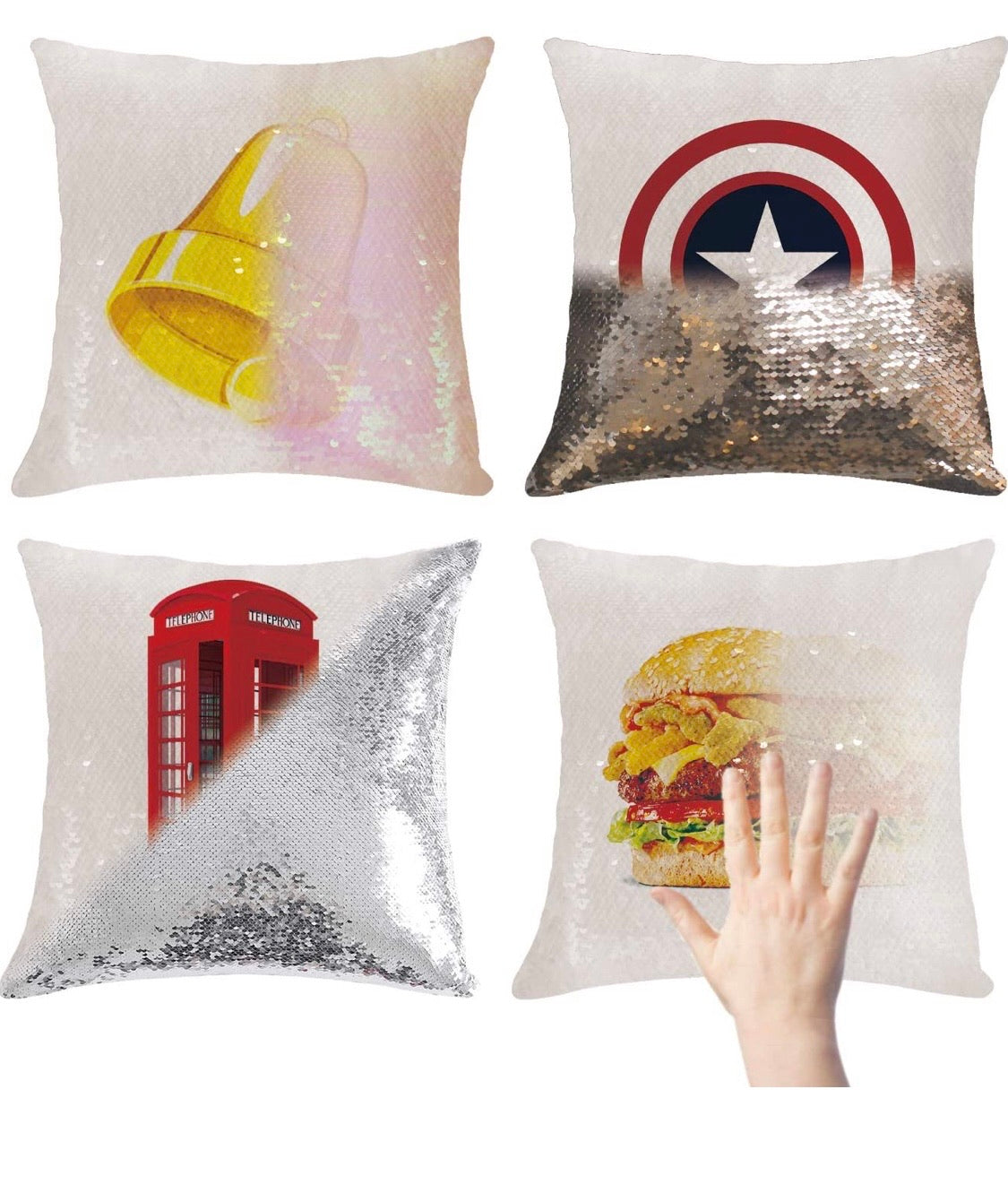 Custom Printed Sequin Throw Pillow Covers (Qty 1)