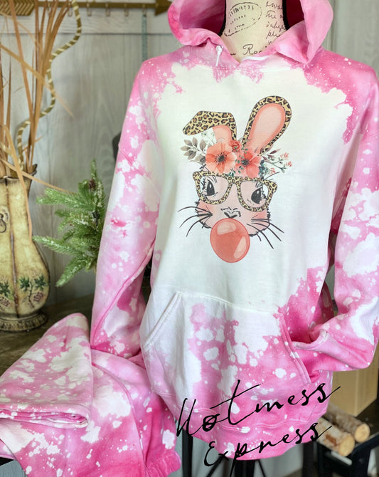 Bubble Gum Bunny Hand Dyed HME Hoodie