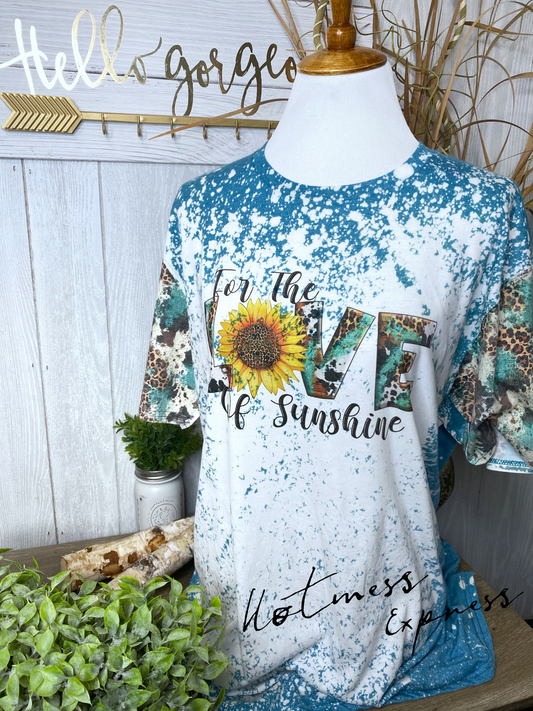 For The Love of Sunshine Graphic Tee Bleached Tie Dye