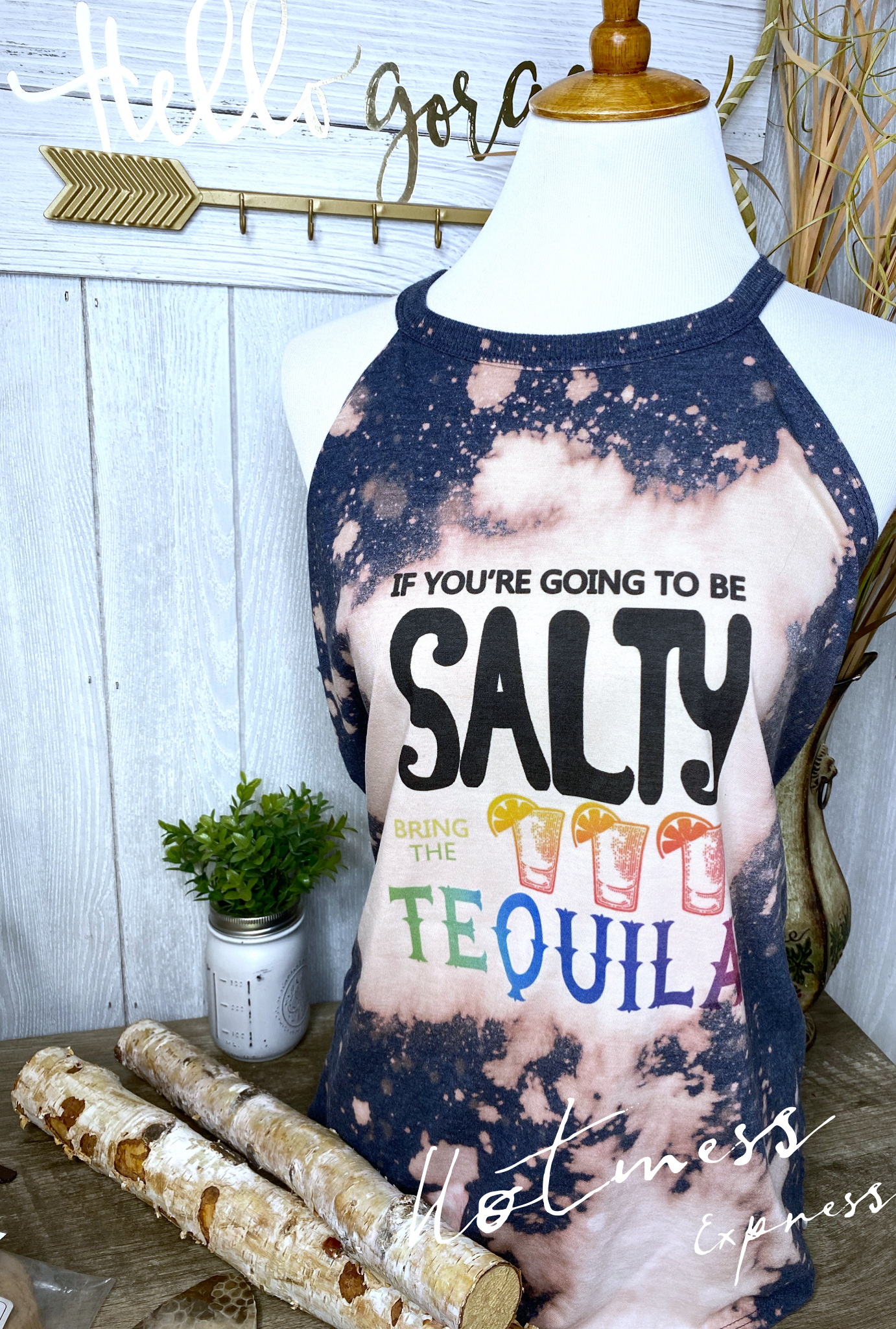 If You’re Going To Be Salty Then Bring The Tequila Graphic Rocker Tank