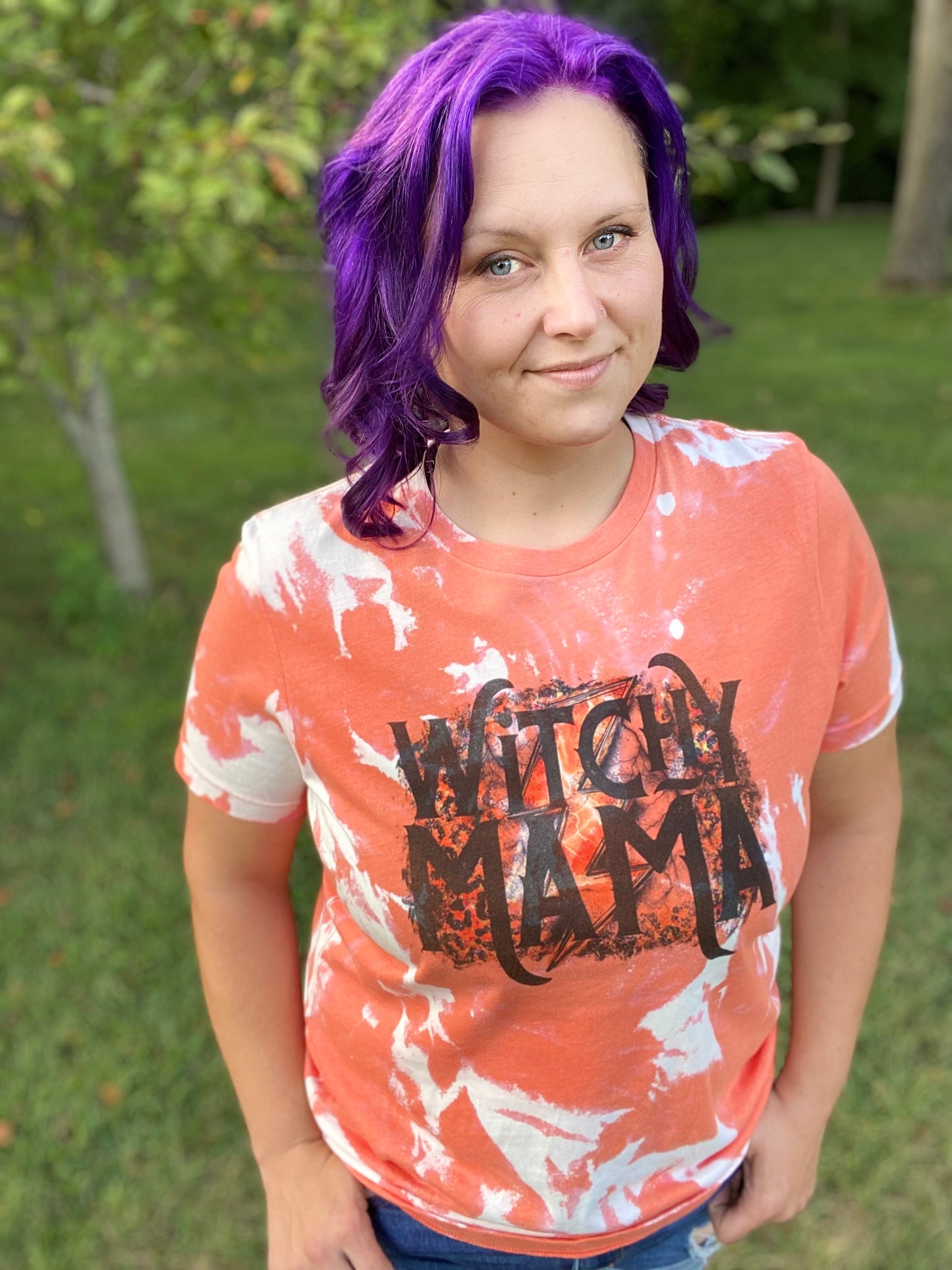 Witchy Mama Witchy Mini Graphic Tee Bleached Tie Dye