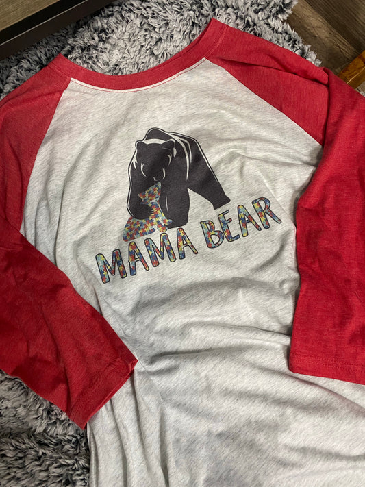 Mama Bear Raglan Autism Drop