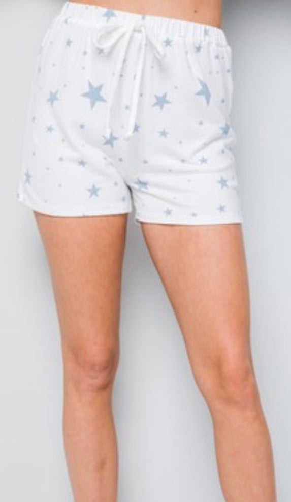 Sweet pastel color star jersey shorts