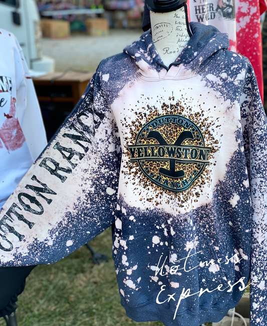 Dutton Ranch Graphic Bleached Hoodie