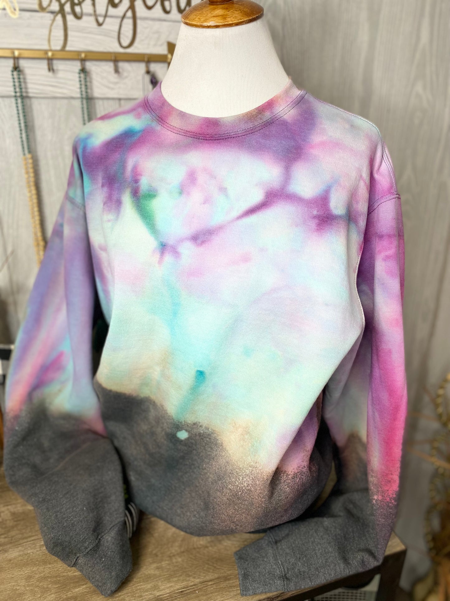 Northern Lights Hand Dyed Crewneck Sweatshirt