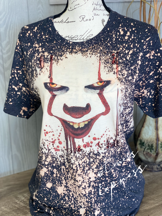 Pennywise Bleached Graphic Tee Dark Grey Bella Canvas