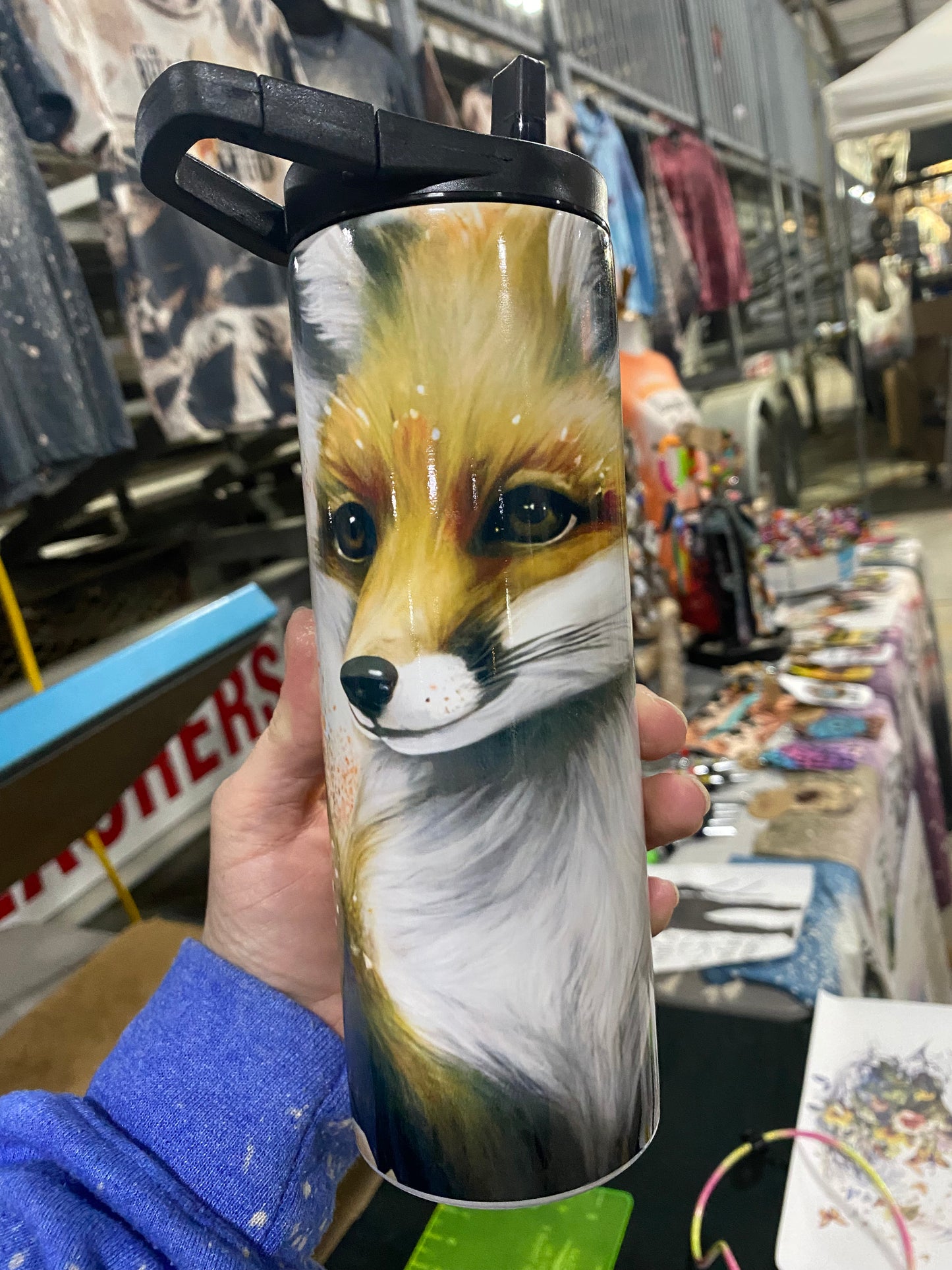 Fox & Flowers with duo lid Mom Skinny Tumbler